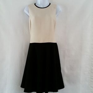 SOLD - Ralph Lauren Dress Ivory Black Sleeveless 6